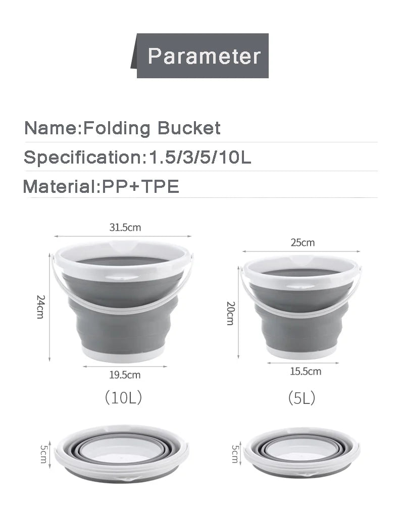 BucketFlex Pro™ - Portable Collapsible Multi-Purpose Bucket