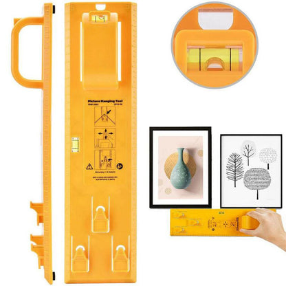 DIY Picture Frame Hanging Kit – Level Ruler, Hooks & Tools for Easy Wall Mounting