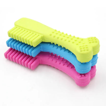 1pc Fashion Pet Chew Toy Soft Rubber Bite-resistance Bone Shape Teeth Grinding Chewing Toys for Small Dogs Training Pet Supplies