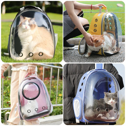 Pet Carrier Backpack Transparent Capsule Bubble Pet Backpack Small Animal Puppy Kitty Bird Breathable Pet Carrier for Travel