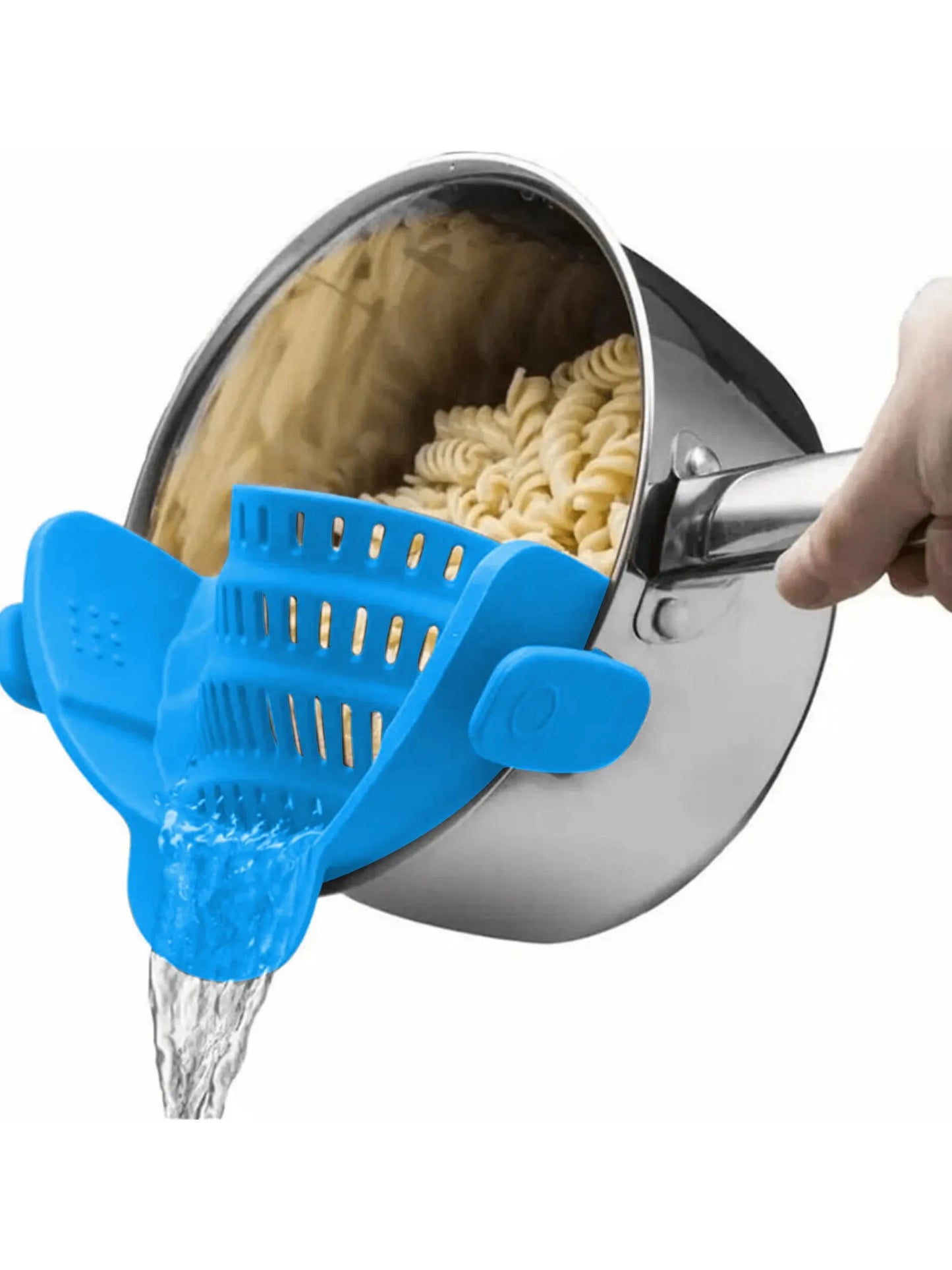 1pc Silicone Clip-On Strainer for Pots, Pans, and Bowls - Handheld Drainer for Pasta, Noodles, and More