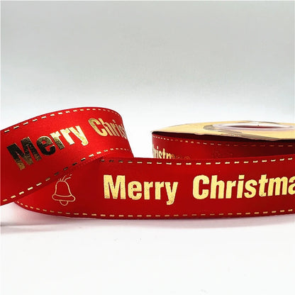 5 Yards 1 Inch Christmas Printed Ribbon - Polyester for DIY & Gift Wrapping