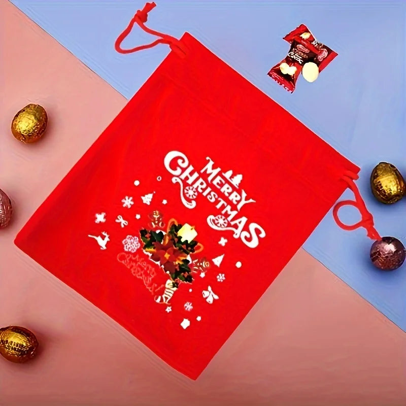 12Pcs Velvet Christmas Gift Bags with Drawstring