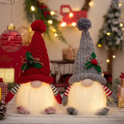 30cm Glowing Gnome Christmas Ornaments 2024, Faceless Plush Dolls, New Year Gift.