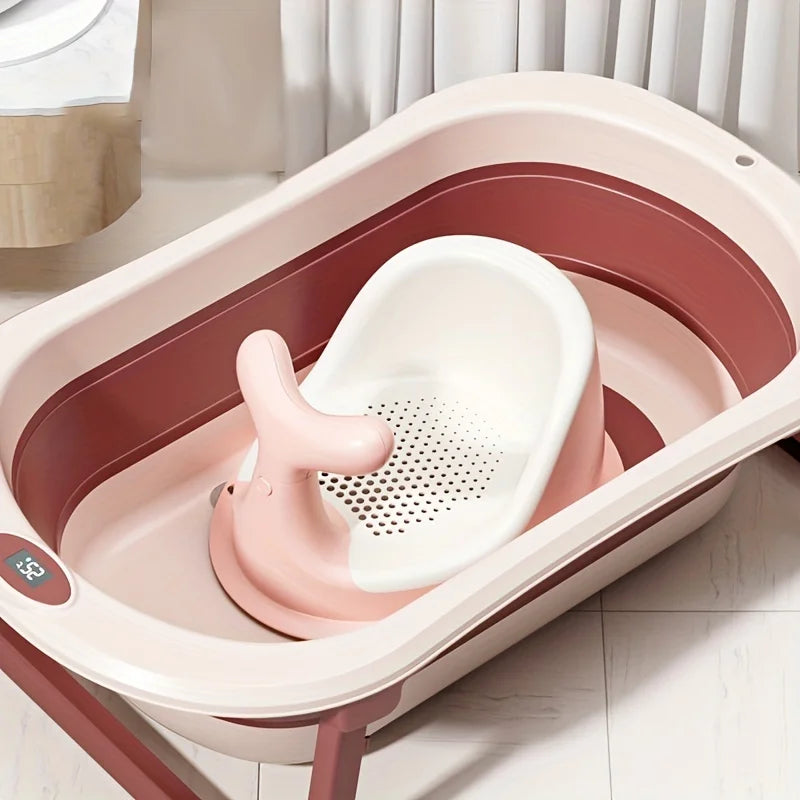 Baignoire pour bébé Fold &amp; Bloom : baignoire pliable en silicone avec capteur de température