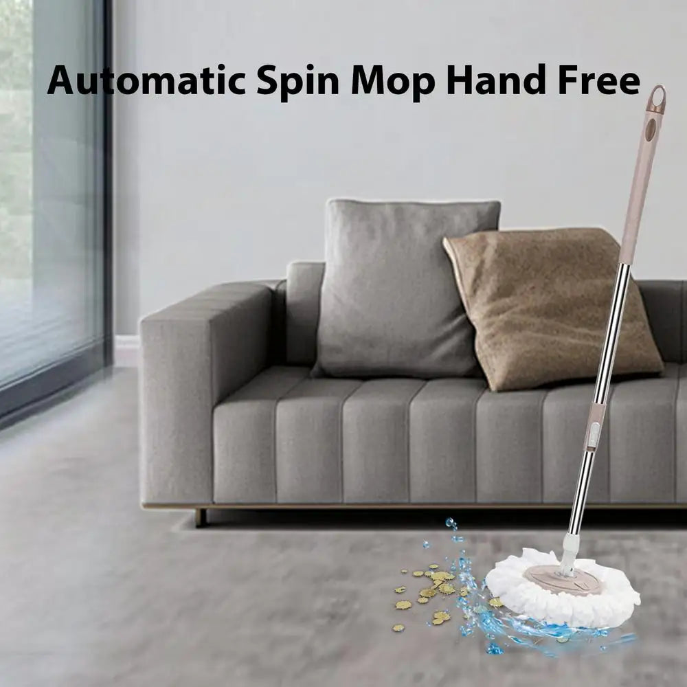 Spins Mop and Bucket Set Household Cleaning Automatic Spins Mop Labour-Saving Cleaning Mop with Wringer for Living Room Kitchen