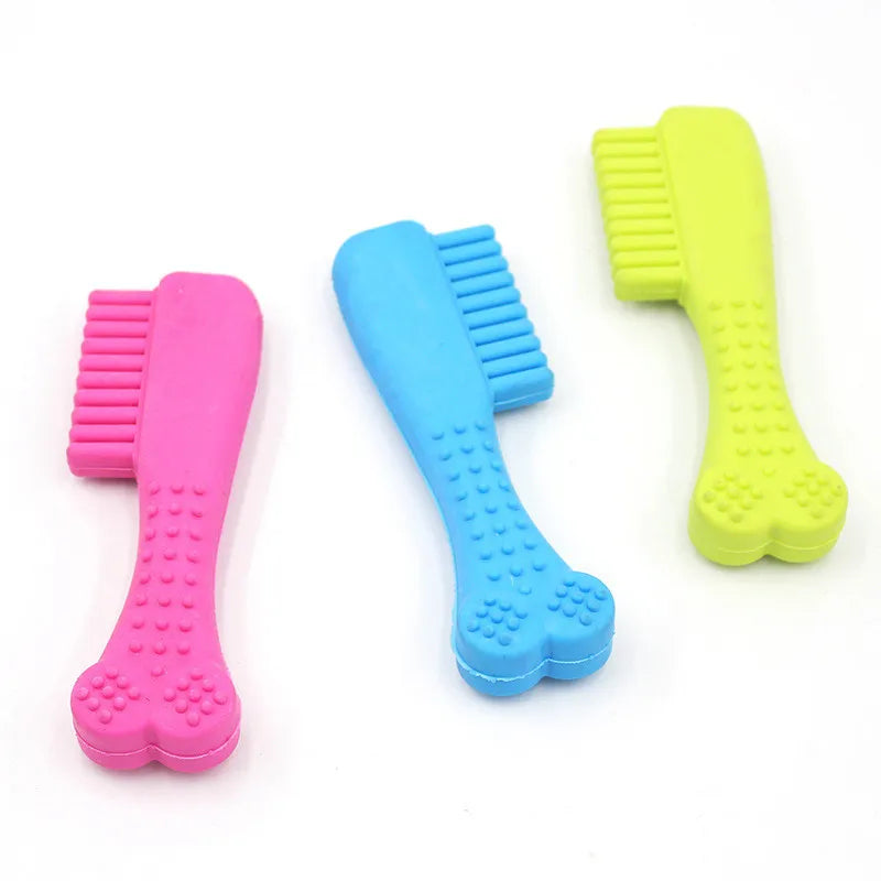 1pc Fashion Pet Chew Toy Soft Rubber Bite-resistance Bone Shape Teeth Grinding Chewing Toys for Small Dogs Training Pet Supplies