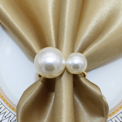 Dvinana Pearl Napkin Rings - Gold, 6/12/24Pcs for Weddings & Dining Decor