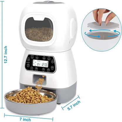 3.5L Automatic Pet Feeder For Cats WiFi Smart Swirl Slow Dog Feeder With Voice Recorder Large Capacity Timing Cat Food Dispenser