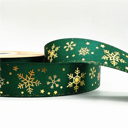 5 Yards 1 Inch Christmas Printed Ribbon - Polyester for DIY & Gift Wrapping