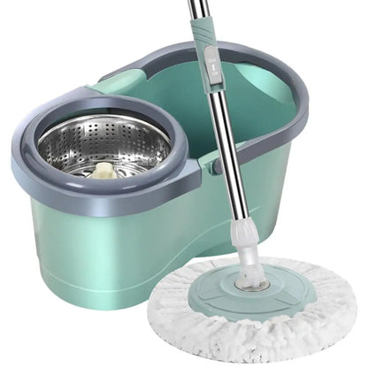 Spins Mop and Bucket Set Household Cleaning Automatic Spins Mop Labour-Saving Cleaning Mop with Wringer for Living Room Kitchen