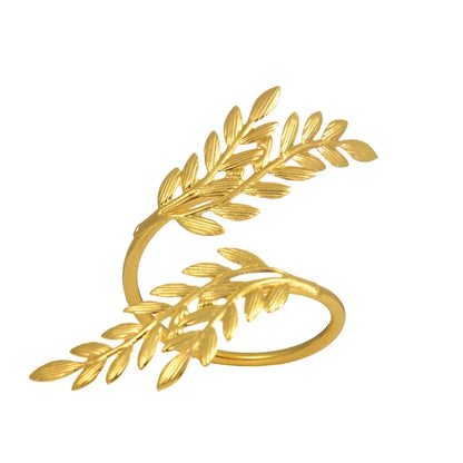 Gold Leaf Napkin Rings – 2/6pcs for Thanksgiving, Christmas, Weddings & Table Décor