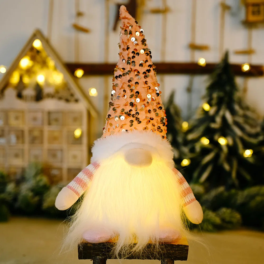 30cm Glowing Gnome Christmas Ornaments 2024, Faceless Plush Dolls, New Year Gift.