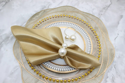 Dvinana Pearl Napkin Rings - Gold, 6/12/24Pcs for Weddings & Dining Decor