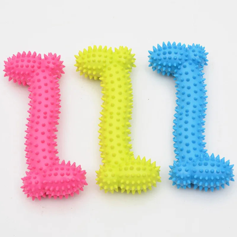 1pc Fashion Pet Chew Toy Soft Rubber Bite-resistance Bone Shape Teeth Grinding Chewing Toys for Small Dogs Training Pet Supplies