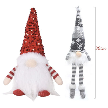 30cm Glowing Gnome Christmas Ornaments 2024, Faceless Plush Dolls, New Year Gift.