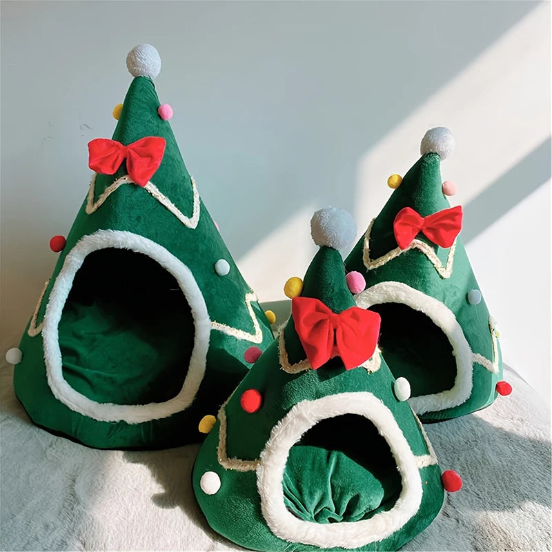 Houses for Cats Christmas Beds Winter Pet Supplies Warm Bed Puppy Accessories Things Cushions Accessory House Dog Habitats