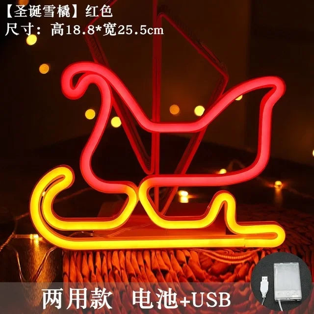 Magical Christmas Neon Sign: Santa's Night Light