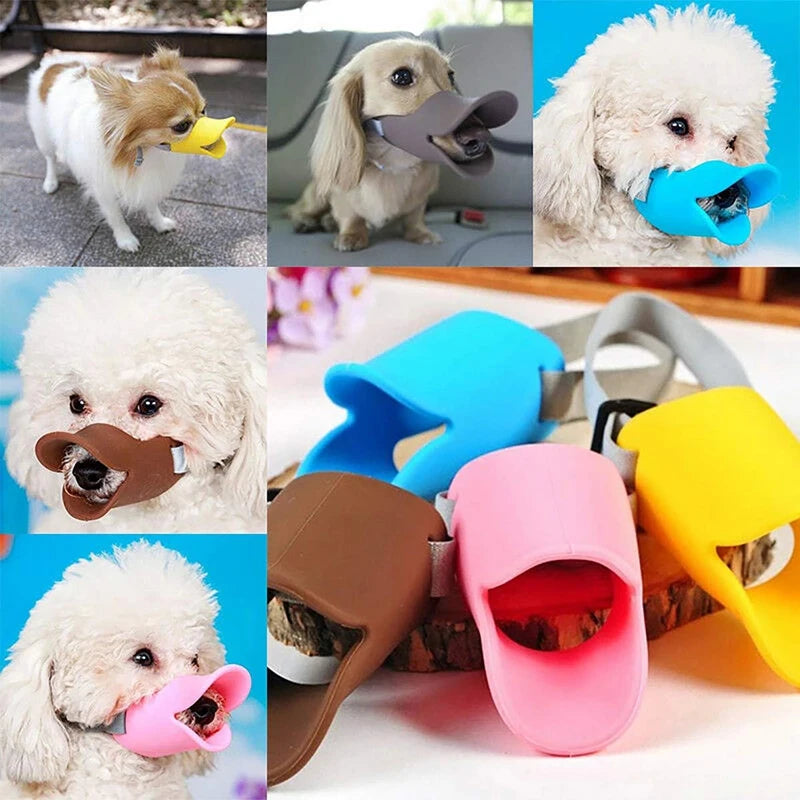 Pet Dogs Anti Bite Stop Barking Small Large Dog Mouth Muzzles Dog Muzzle Silicone Mask Duck Muzzle Mask Pet Dog Accessories