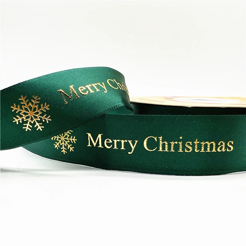 5 Yards 1 Inch Christmas Printed Ribbon - Polyester for DIY & Gift Wrapping