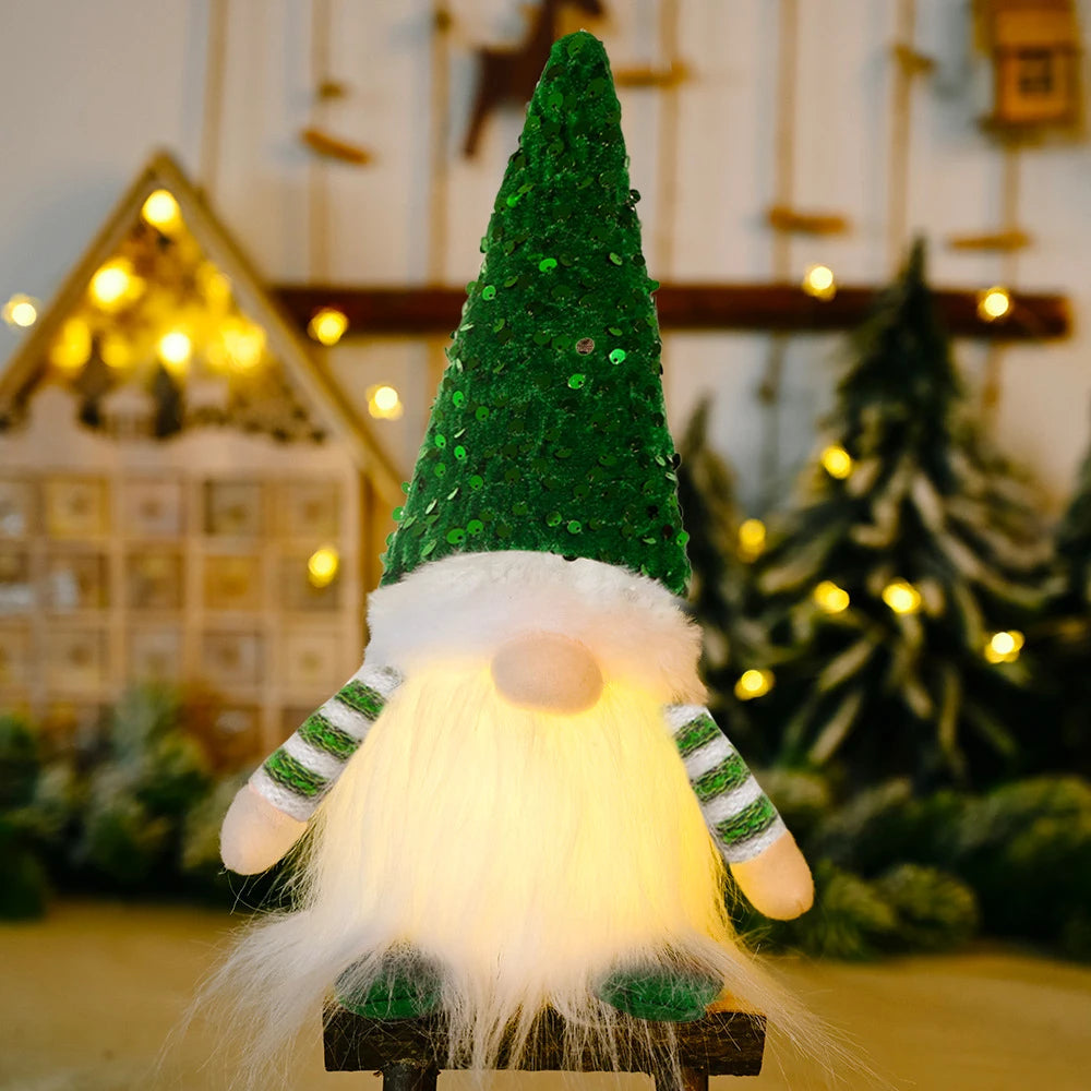 30cm Glowing Gnome Christmas Ornaments 2024, Faceless Plush Dolls, New Year Gift.