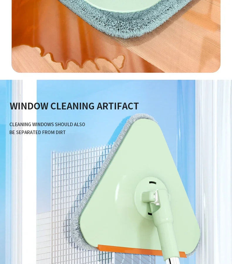 Rotating Mop Microfibers Mop and Bucket Set Floor Washing Mops Triangle Window Washing Mop Household Cleaning Tools for Home