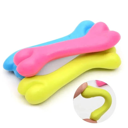 1pc Fashion Pet Chew Toy Soft Rubber Bite-resistance Bone Shape Teeth Grinding Chewing Toys for Small Dogs Training Pet Supplies