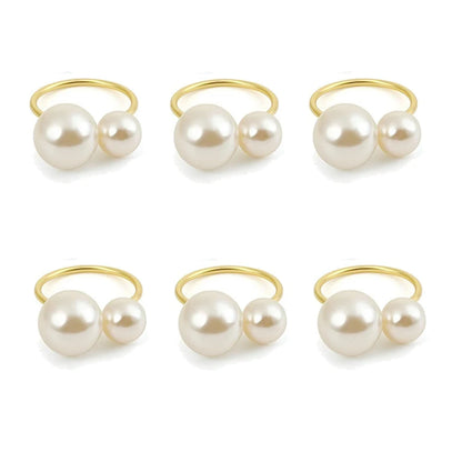 Dvinana Pearl Napkin Rings - Gold, 6/12/24Pcs for Weddings & Dining Decor