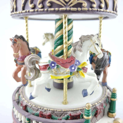 Christmas Carousel Music Box - Creative Resin Craft Ornament with 100 Melodies