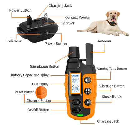 3300Ft Electric Dog Training Collar Remote Control Waterproof Pet BehaviorFor 5-120lbs Puppy With Shock Vibration