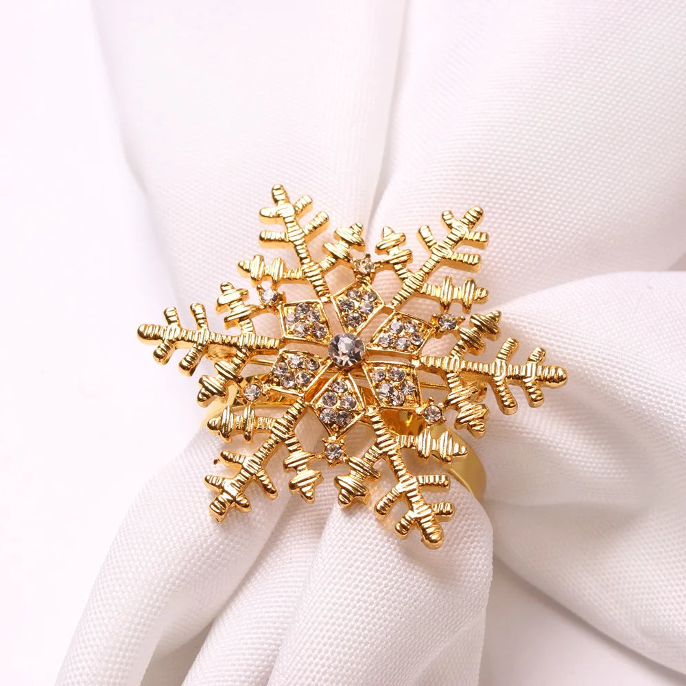 4PCS Christmas Tree Napkin Ring,Festiva Table Napkin Buckle,Diamond Deer Crafts Holder Christmas Wedding Party Supplies Decor