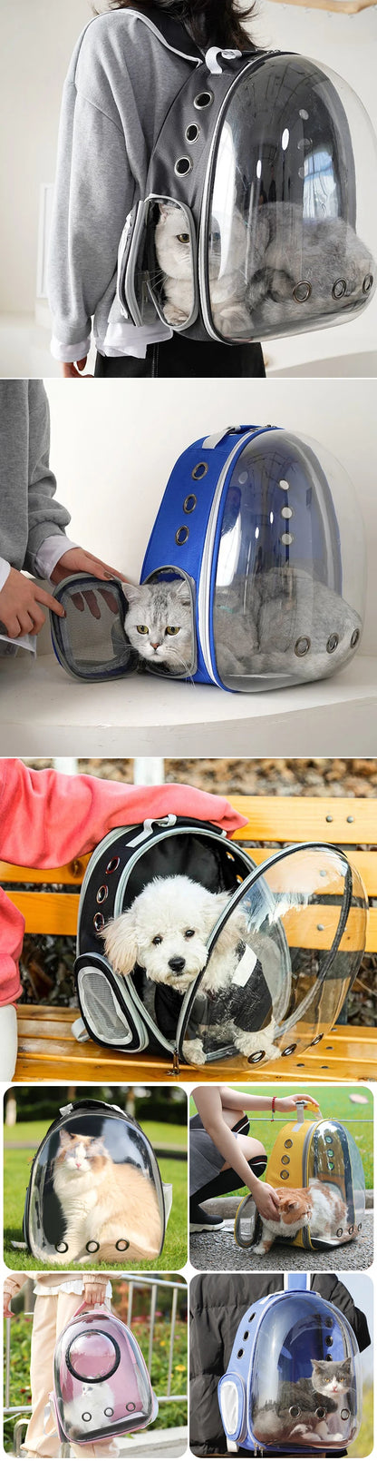 Pet Carrier Backpack Transparent Capsule Bubble Pet Backpack Small Animal Puppy Kitty Bird Breathable Pet Carrier for Travel