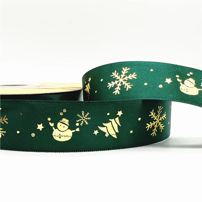 5 Yards 1 Inch Christmas Printed Ribbon - Polyester for DIY & Gift Wrapping