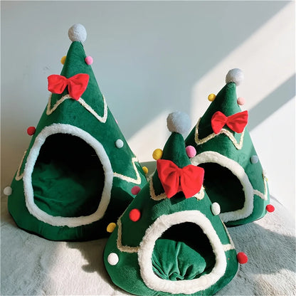 Houses for Cats Christmas Beds Winter Pet Supplies Warm Bed Puppy Accessories Things Cushions Accessory House Dog Habitats