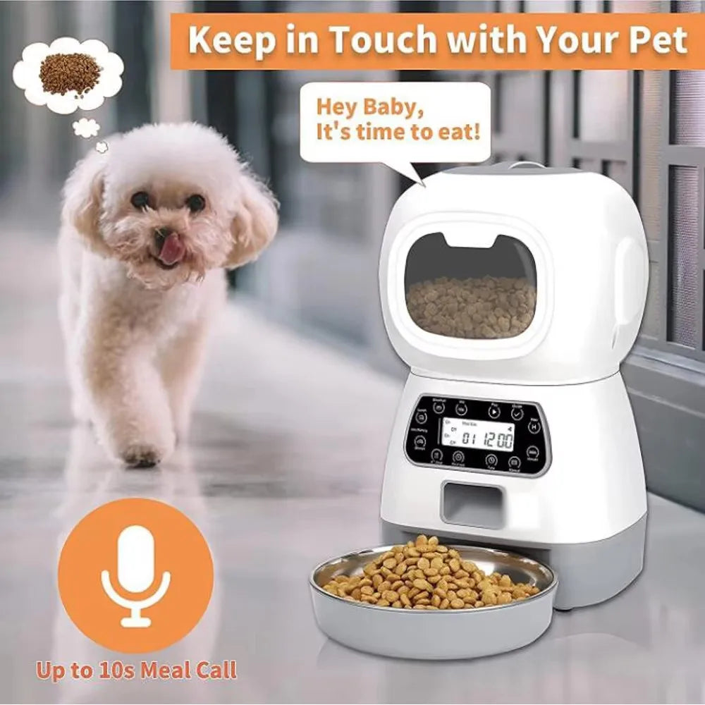 3.5L Automatic Pet Feeder For Cats WiFi Smart Swirl Slow Dog Feeder With Voice Recorder Large Capacity Timing Cat Food Dispenser