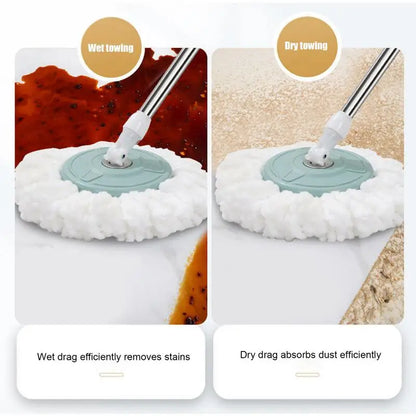 Spins Mop and Bucket Set Household Cleaning Automatic Spins Mop Labour-Saving Cleaning Mop with Wringer for Living Room Kitchen