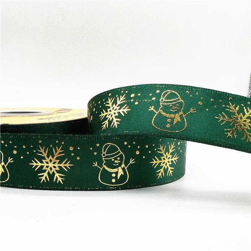 5 Yards 1 Inch Christmas Printed Ribbon - Polyester for DIY & Gift Wrapping