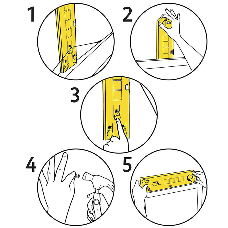 DIY Picture Frame Hanging Kit – Level Ruler, Hooks & Tools for Easy Wall Mounting