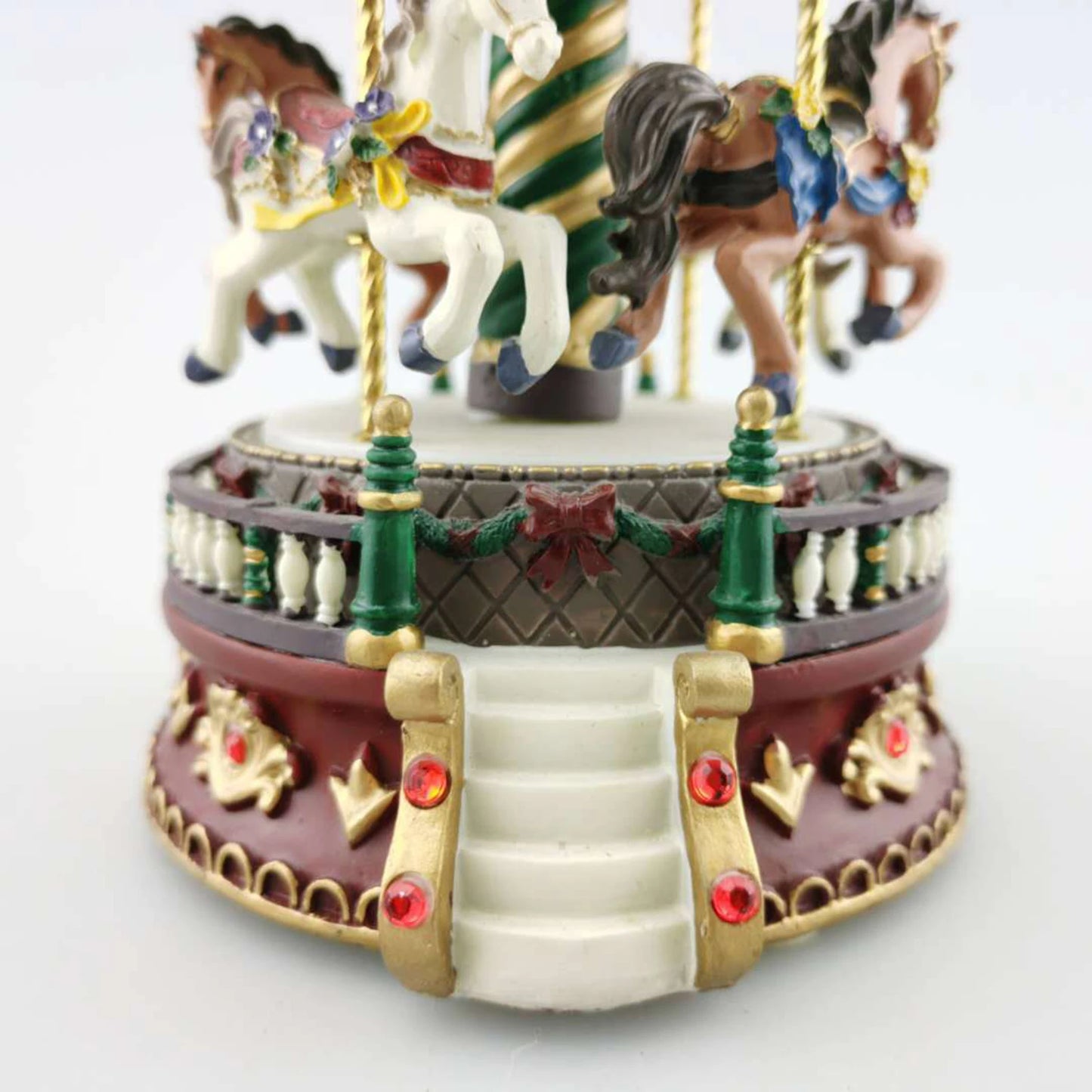 Christmas Carousel Music Box - Creative Resin Craft Ornament with 100 Melodies