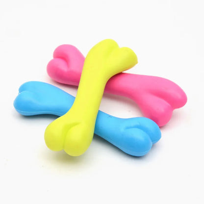 1pc Fashion Pet Chew Toy Soft Rubber Bite-resistance Bone Shape Teeth Grinding Chewing Toys for Small Dogs Training Pet Supplies