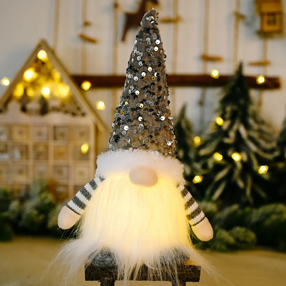 30cm Glowing Gnome Christmas Ornaments 2024, Faceless Plush Dolls, New Year Gift.