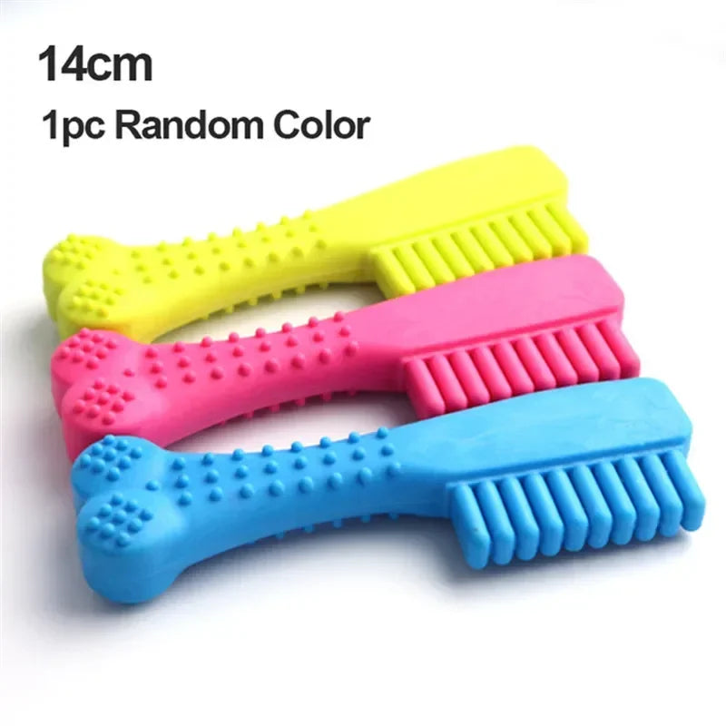 1pc Fashion Pet Chew Toy Soft Rubber Bite-resistance Bone Shape Teeth Grinding Chewing Toys for Small Dogs Training Pet Supplies