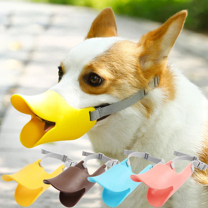 Pet Dogs Anti Bite Stop Barking Small Large Dog Mouth Muzzles Dog Muzzle Silicone Mask Duck Muzzle Mask Pet Dog Accessories