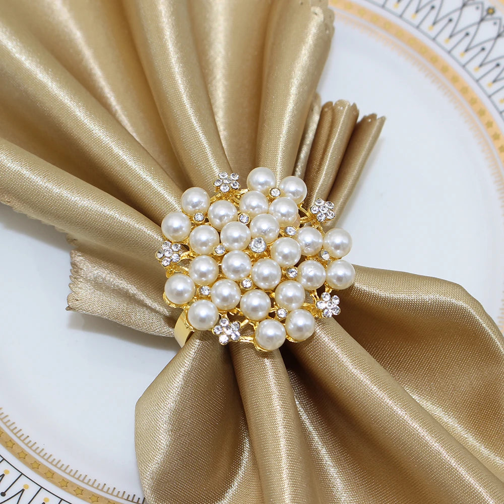 Dvianna 6-Piece Pearl Grape Napkin Rings for Christmas, Weddings, and Parties - HWP02